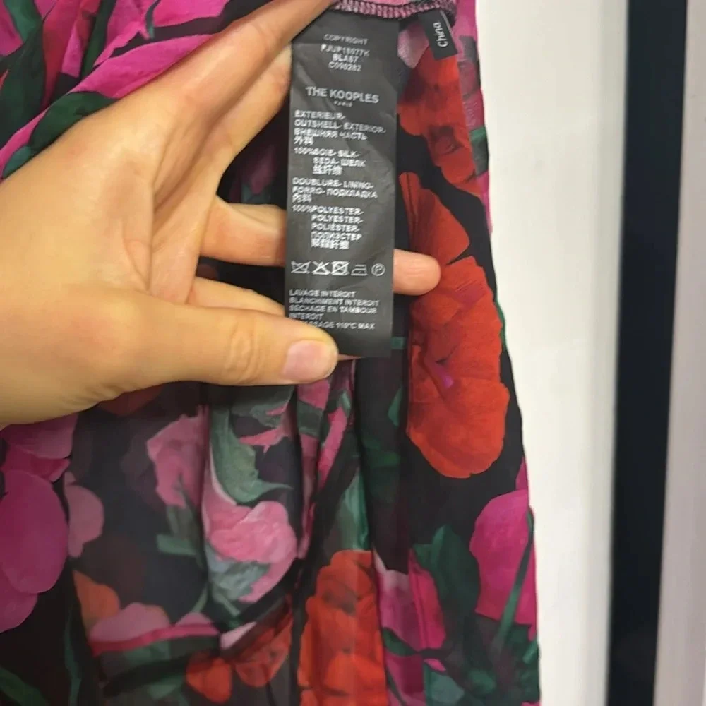 The Kooples 100% silk midi chiffon floral skirt - Picture 4 of 5